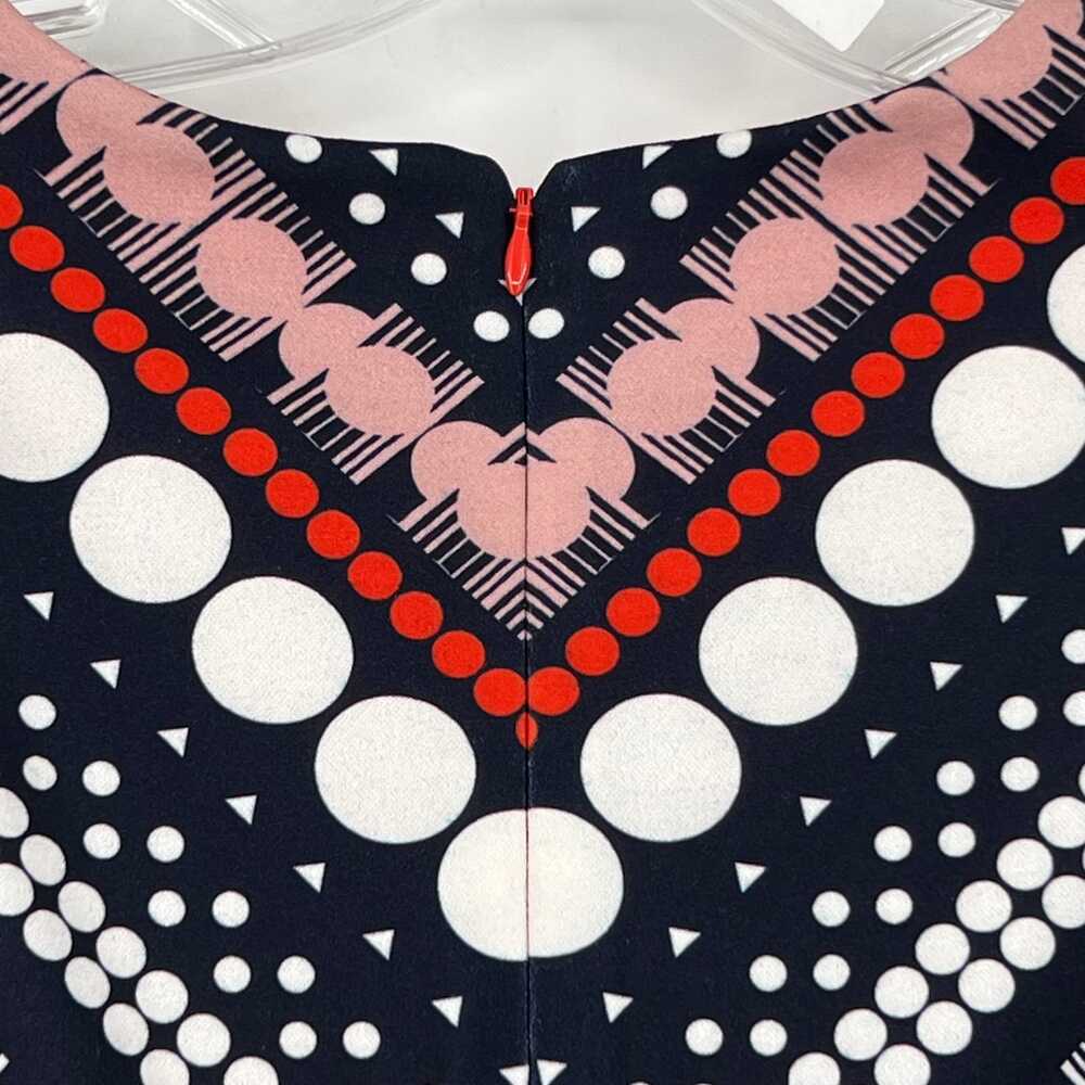 Vince Camuto Navy/White/Red Printed Dress | Midi Fit & Flare, Size 2 - Picture 6 of 10